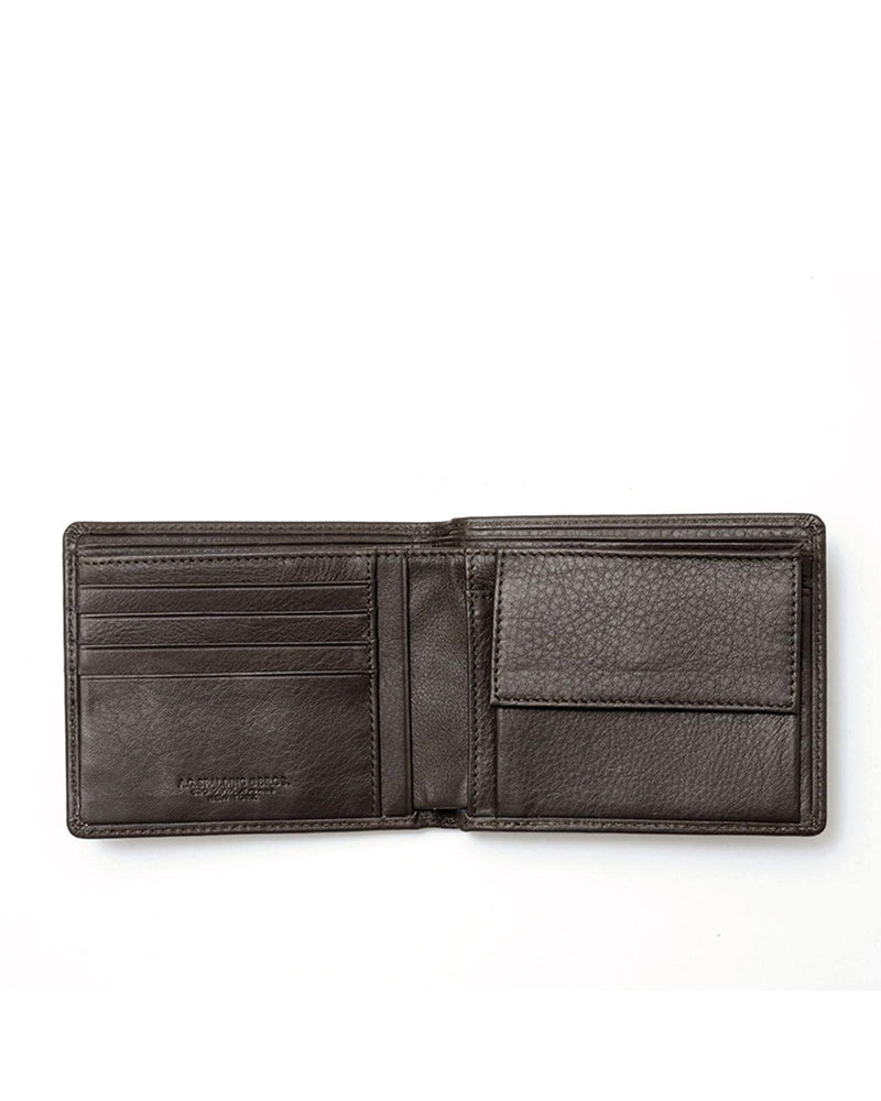 Manhattan Horizontal Wallet with Coin Purse - Dark Brown One Size Men