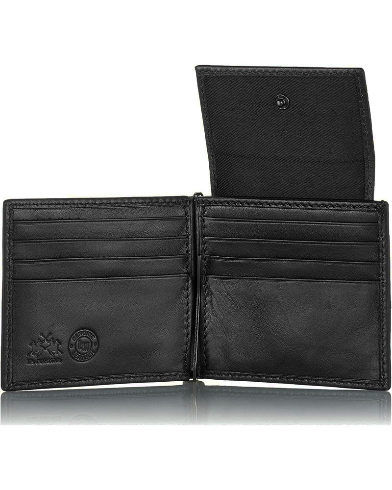 La Martina Logo Wallet with Interior Coin and Money Clips One Size Men