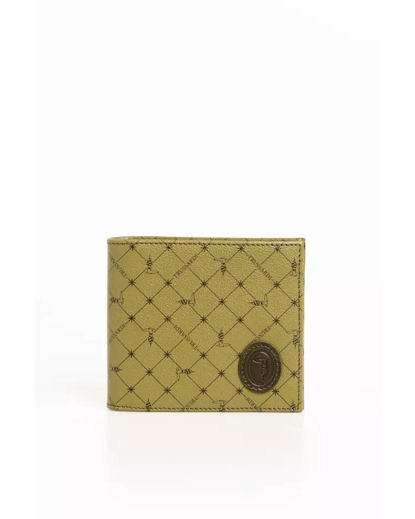 Monogram Wallet with Grain Effect Texture and 70s Print One Size Men