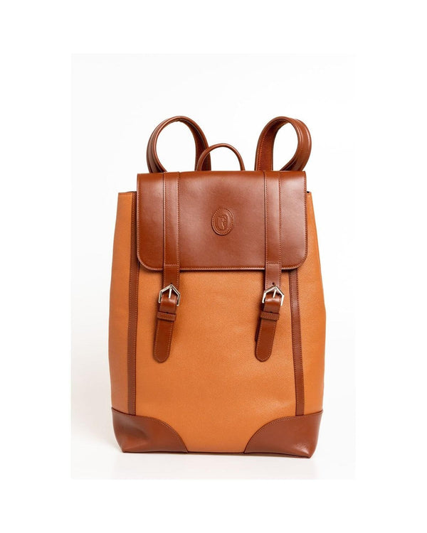 Trussardi Men's Brown Leather Backpack - One Size