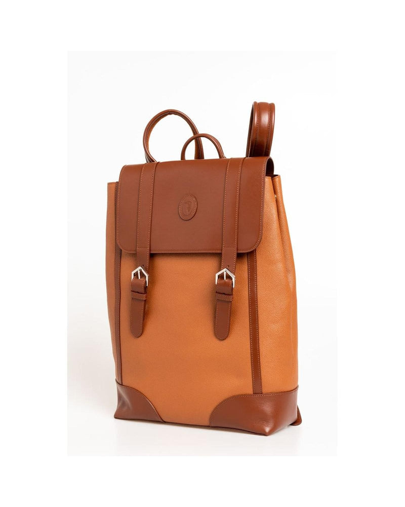 Trussardi Men's Brown Leather Backpack - One Size