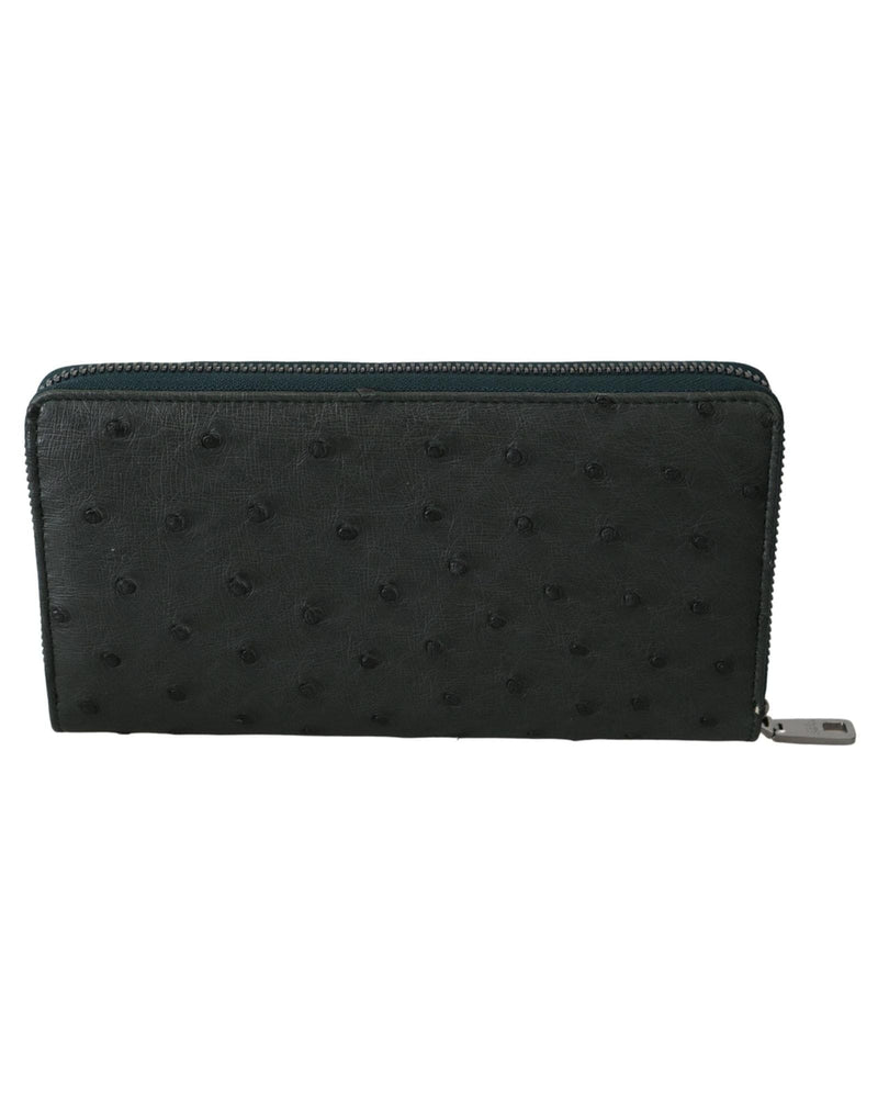 Mens Continental Wallet with Ostrich Leather by Dolce & Gabbana One Size Men