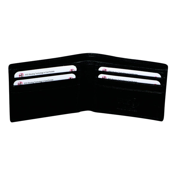 FIB RFID Leather Fold Slimline Leather Wallet - Brown