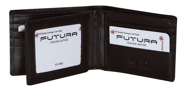 Futura Mens Harrison RFID Genuine Leather Wallet - Brown