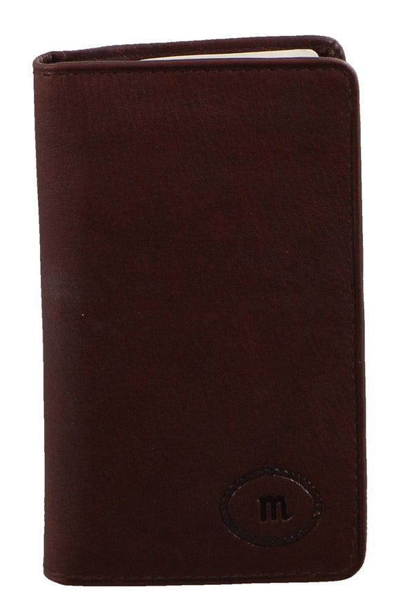 Milleni Genuine Italian Leather Credit Card Holder Money Cash Wallet - Brown