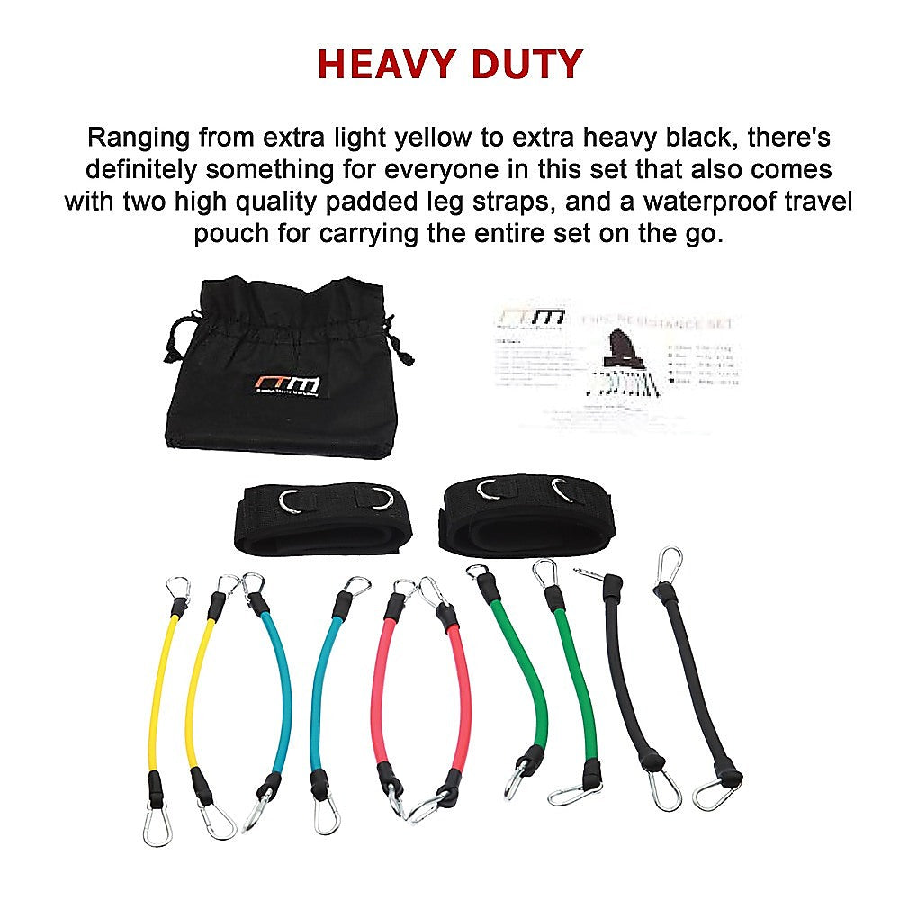 13PC Resistance Bands Set – Fitness Exercise Tubes with Handles & Leg Bands