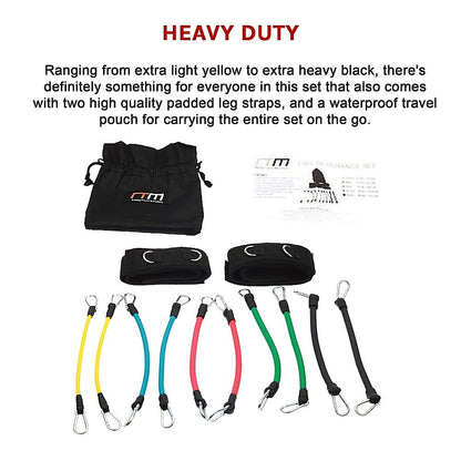13PC Resistance Bands Set – Fitness Exercise Tubes with Handles & Leg Bands