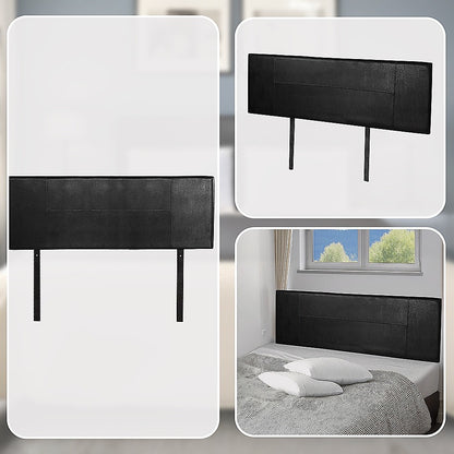 PU Leather Queen Bed Headboard Bedhead - Black