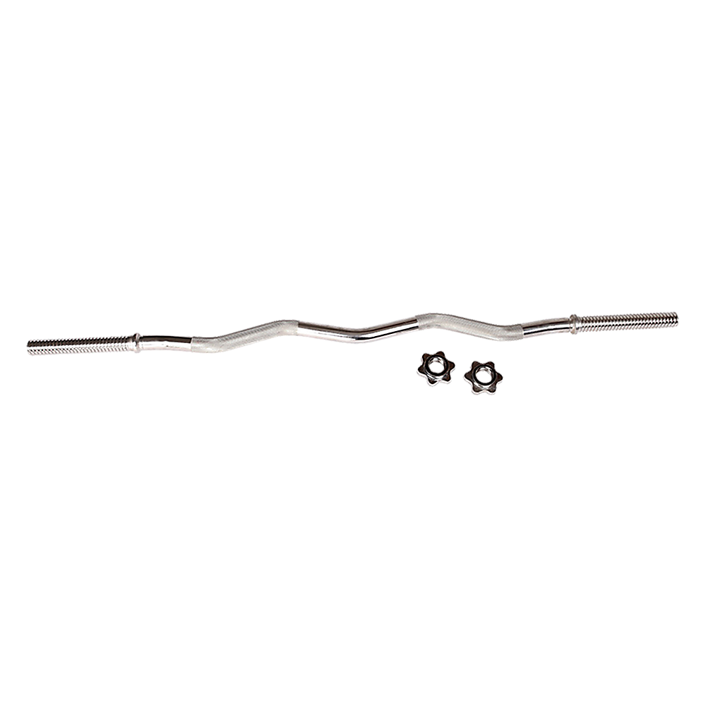 Heavy Duty EZ Curl Barbell – Weightlifting Bar with Spinlock Collars for Gym Training