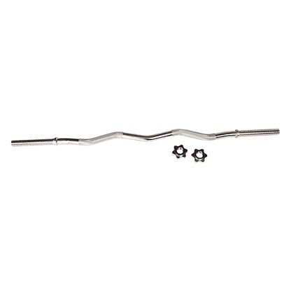 Heavy Duty EZ Curl Barbell – Weightlifting Bar with Spinlock Collars for Gym Training