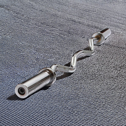 120cm Chrome Olympic EZ Curl Bar – Weightlifting Barbell for Home Gym & Bodybuilding