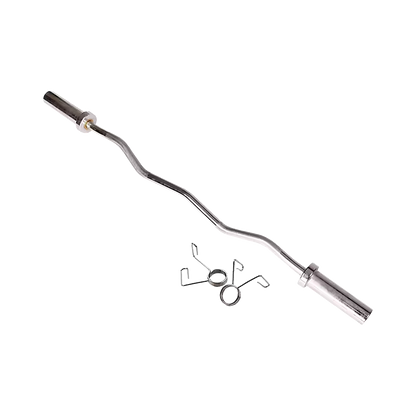 120cm Chrome Olympic EZ Curl Bar – Weightlifting Barbell for Home Gym & Bodybuilding
