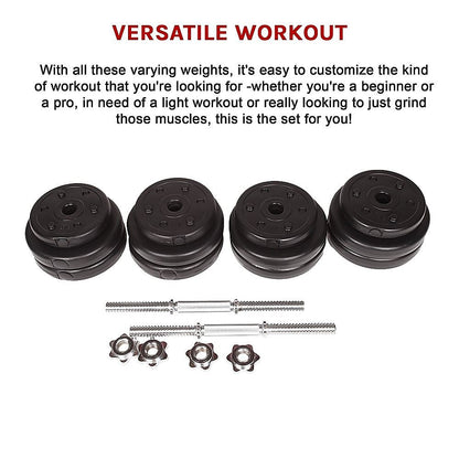 30KG Adjustable Dumbbell Set – Home Gym Weights for Strength & Fitness Training