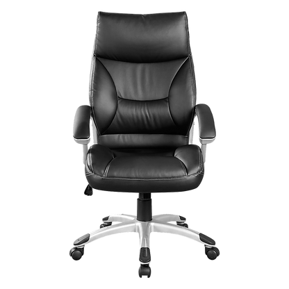 PU Leather Executive Office Chair – Ergonomic Swivel Computer Desk Chair in Black