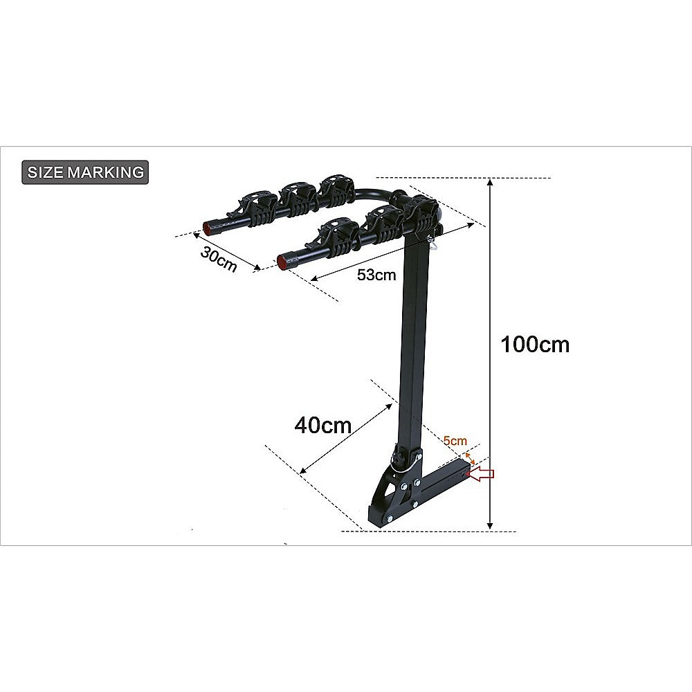3 Bicycle Rack Hitch Mount Bike Carrier for Car and SUV Tow Bar