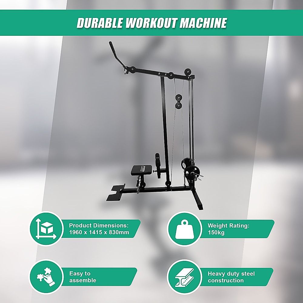 Lat Pulldown Low Row Fitness Machine – Home Gym Strength Trainer