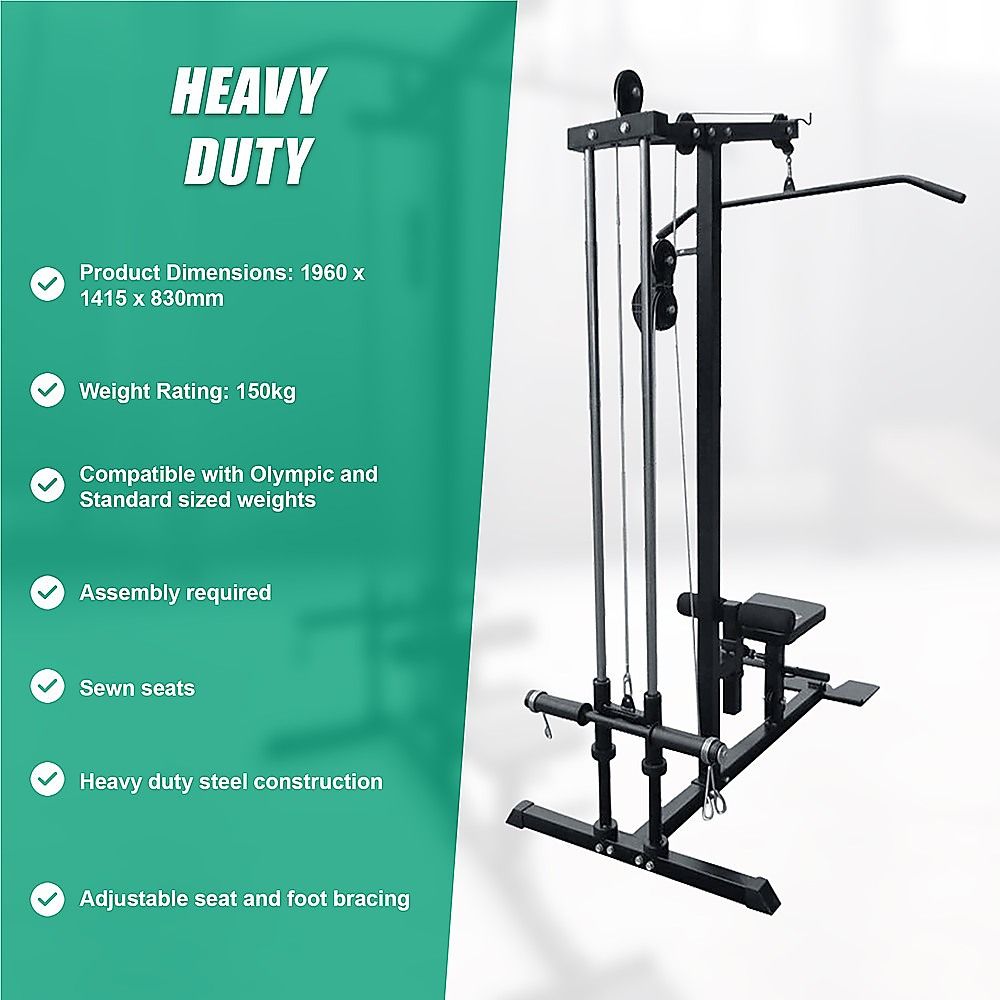 Lat Pulldown Low Row Fitness Machine – Home Gym Strength Trainer