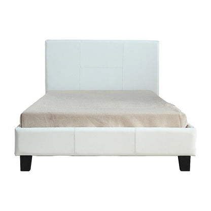 King Single PU Leather Bed Frame White