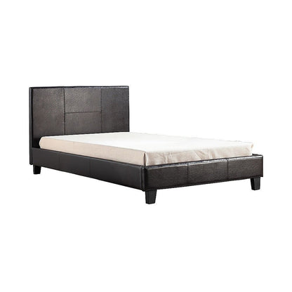 King Single PU Leather Bed Frame Brown