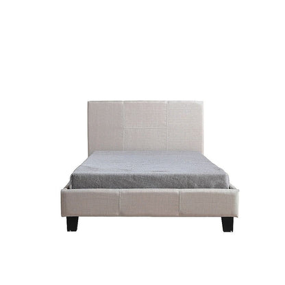 King Single Linen Fabric Bed Frame Beige