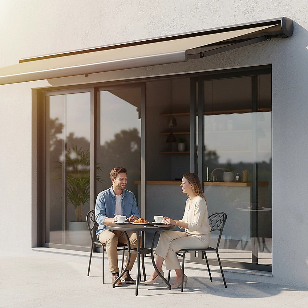 4.0m x 3.0m Retractable Folding Arm Awning Heavy Duty Full Cassette Motorised