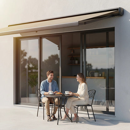 4.0m x 3.0m Retractable Folding Arm Awning Heavy Duty Full Cassette Motorised
