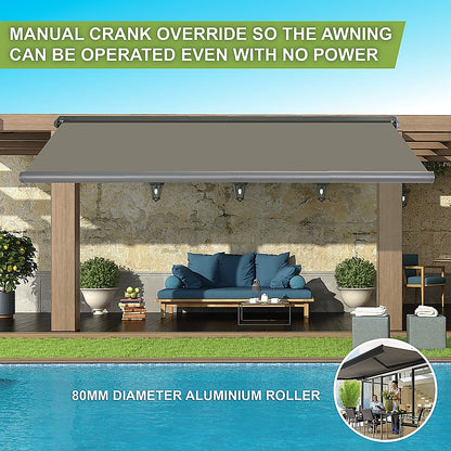4.0m x 3.0m Retractable Folding Arm Awning Heavy Duty Full Cassette Motorised