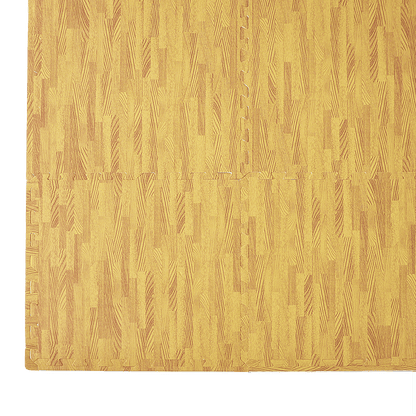 12 Tiles EVA Fitness Home Yoga Gym Interlocking Floor Puzzle Mat - Wood Colour