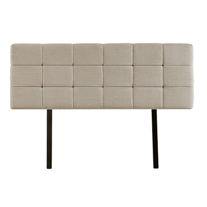 Linen Fabric Double Bed Deluxe Headboard Bedhead - Beige