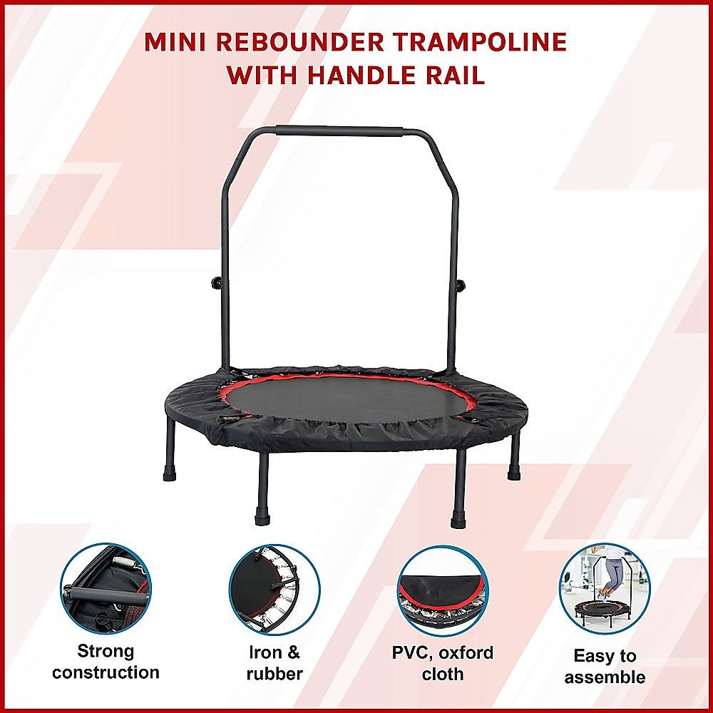 Mini Rebounder Trampoline with Adjustable Handle – Fitness Bounce Trainer