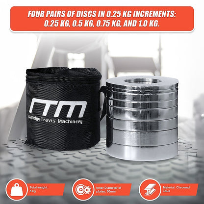 Chrome Metric Fractional Olympic Weight Plates 0.25 to 1kg Set