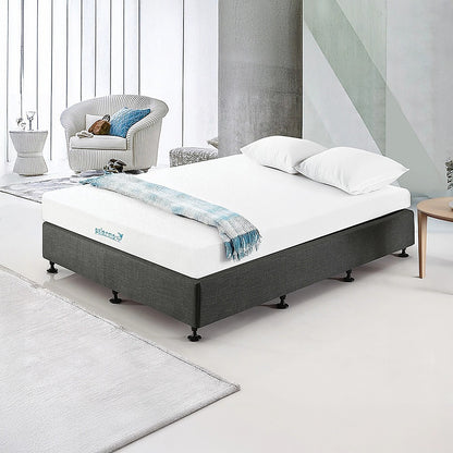 Palermo Queen Ensemble Bed Base Platinum Graphite Linen Fabric