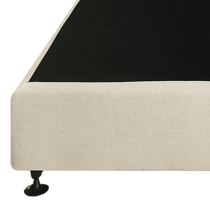 Palermo Queen Ensemble Bed Base Platinum Natural Sand Linen Fabric