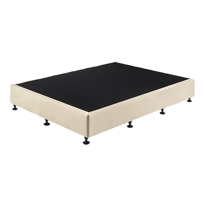 Palermo Queen Ensemble Bed Base Platinum Natural Sand Linen Fabric