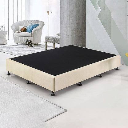 Palermo Queen Ensemble Bed Base Platinum Natural Sand Linen Fabric