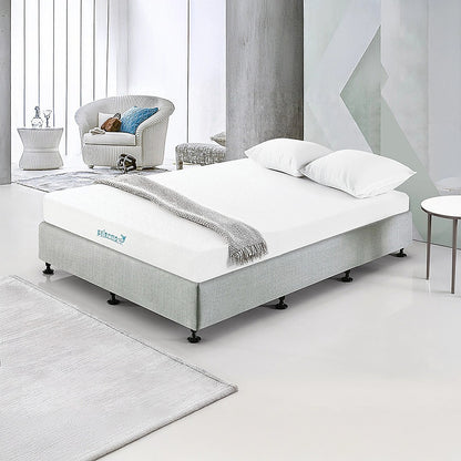 Palermo King Single Ensemble Bed Base Platinum Light Grey Linen Fabric