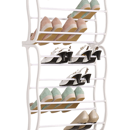 36 Pair Shoe Holder Organiser Over The Door Hanging Shelf Rack Storage Hook
