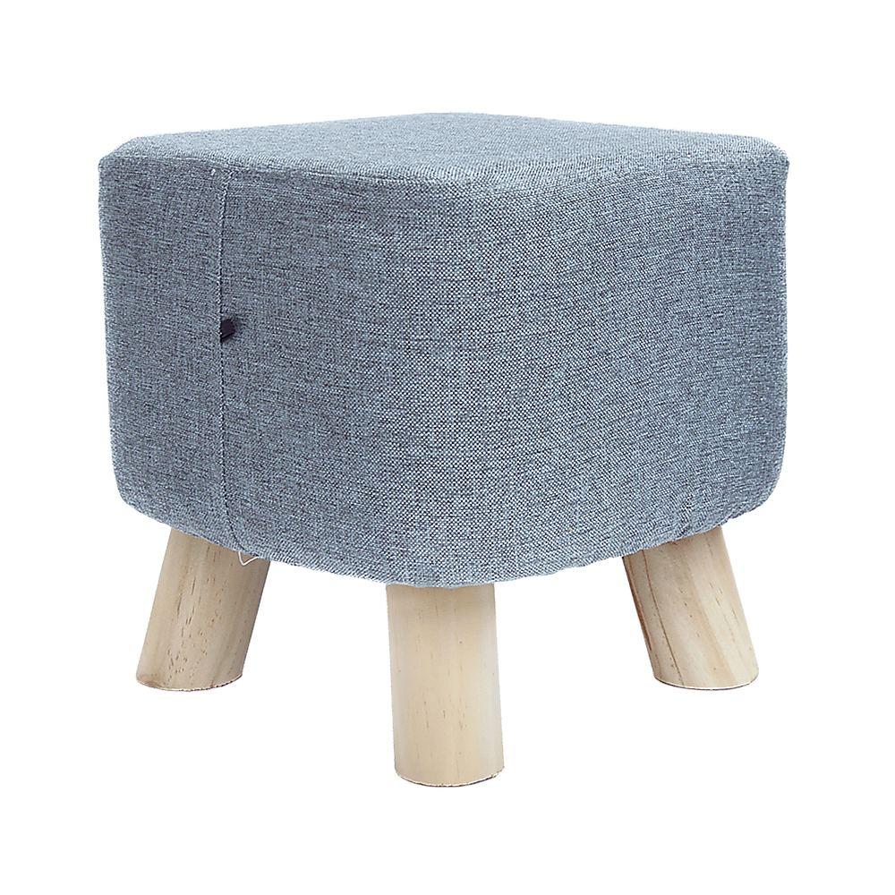 Fabric Ottoman Foot Stool Rest Pouffe Footstool Wood Storage Padded Seat