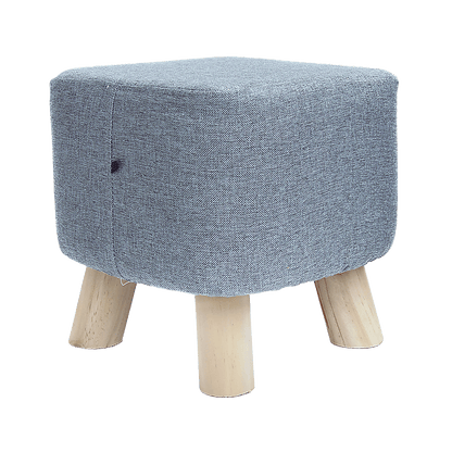 Fabric Ottoman Foot Stool Rest Pouffe Footstool Wood Storage Padded Seat
