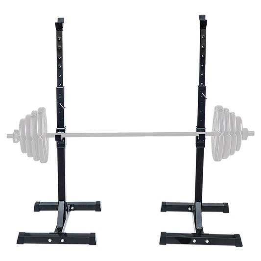 Adjustable Squat Rack Pair Steel Barbell Bench Press Stands Gym Home