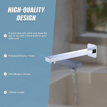 228mm Bath Spout Polished Chrome Finish