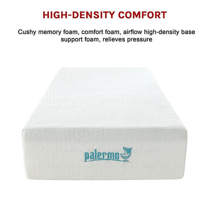 Palermo Single Mattress 30cm Memory Foam Green Tea Infused CertiPUR Approved
