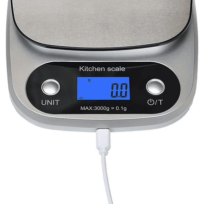 0.1g High Precision Kitchen Scale Rechargable Food Scale Digital 3KG