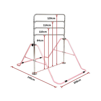 Kids Gymnastics Bars Training Horizontal Bar Monkey Kip Bar Pink