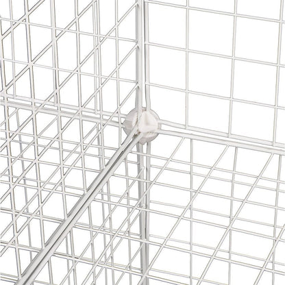 12 Cube Wire Grid Organiser Bookcase Storage Cabinet Wardrobe Closet White