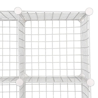 12 Cube Wire Grid Organiser Bookcase Storage Cabinet Wardrobe Closet White
