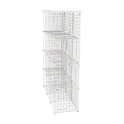 12 Cube Wire Grid Organiser Bookcase Storage Cabinet Wardrobe Closet White