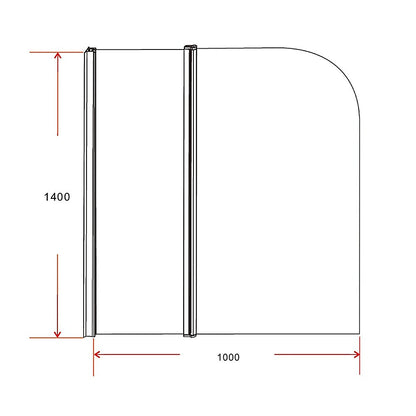 180 Degree Pivot Door 6mm Safety Glass Bath Shower Screen 1000x1400mm By Della Francesca