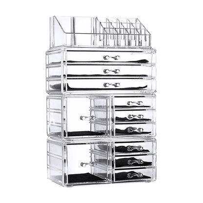 11 Drawers Clear Acrylic Tower Organiser Cosmetic jewellery Luxury Storage Cabinet