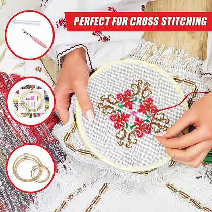 Embroidery Starter Kit Cross Stitch Kit DIY Hand Craft Stitch 50 Colour Kit